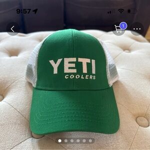 Yeti Green and White Mesh Cap